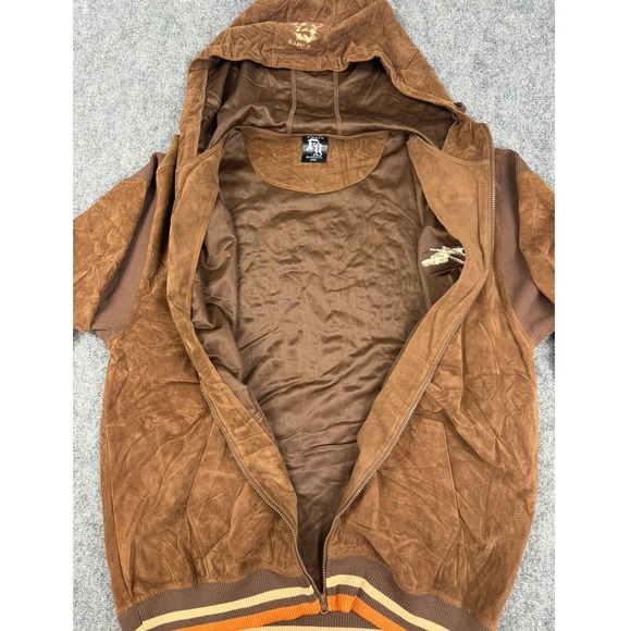 Vintage Fliers Yachtsmen's Brown Velour Zip Up Hoodie Jacket  2XL - Picture 8 of 11